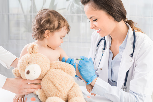 image of a child being immunised